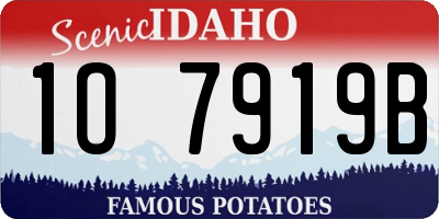 ID license plate 1O7919B