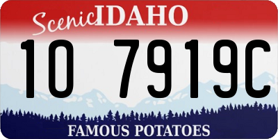 ID license plate 1O7919C