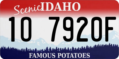 ID license plate 1O7920F