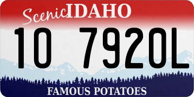 ID license plate 1O7920L