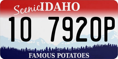 ID license plate 1O7920P