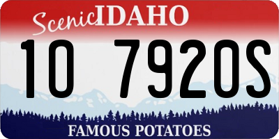 ID license plate 1O7920S