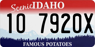 ID license plate 1O7920X