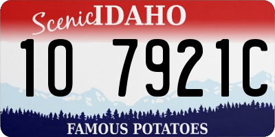 ID license plate 1O7921C