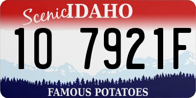 ID license plate 1O7921F