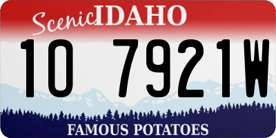 ID license plate 1O7921W