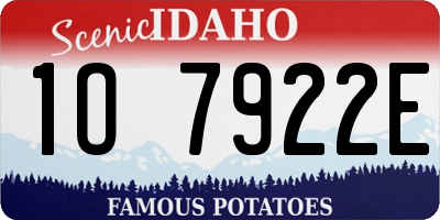 ID license plate 1O7922E