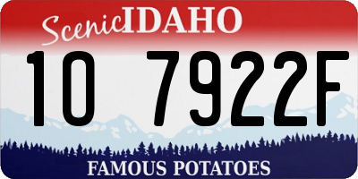 ID license plate 1O7922F