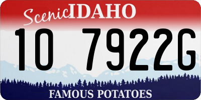 ID license plate 1O7922G