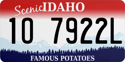 ID license plate 1O7922L