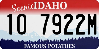 ID license plate 1O7922M