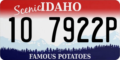 ID license plate 1O7922P