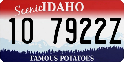 ID license plate 1O7922Z