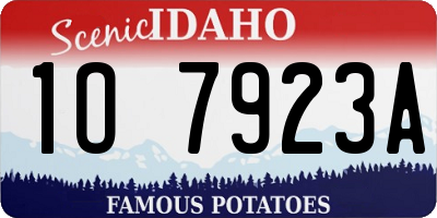 ID license plate 1O7923A