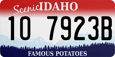 ID license plate 1O7923B