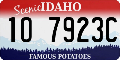 ID license plate 1O7923C