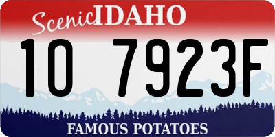 ID license plate 1O7923F