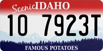 ID license plate 1O7923T