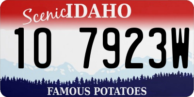 ID license plate 1O7923W