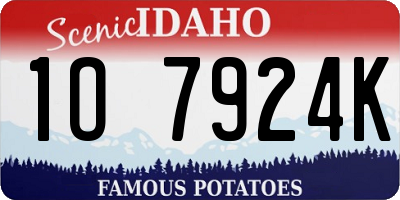 ID license plate 1O7924K