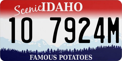 ID license plate 1O7924M