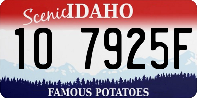 ID license plate 1O7925F