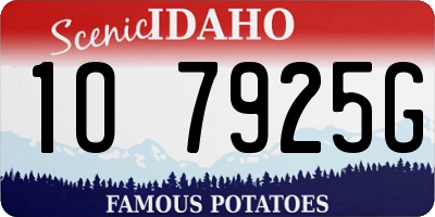 ID license plate 1O7925G