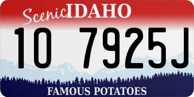 ID license plate 1O7925J