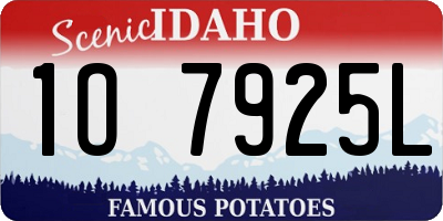 ID license plate 1O7925L