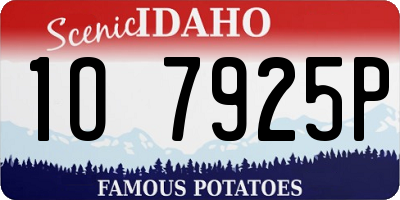 ID license plate 1O7925P