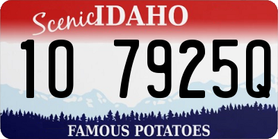 ID license plate 1O7925Q