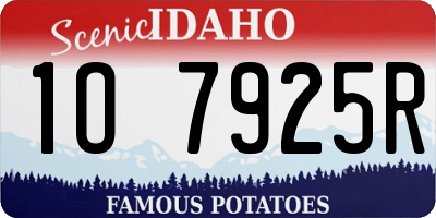 ID license plate 1O7925R
