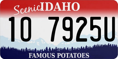 ID license plate 1O7925U
