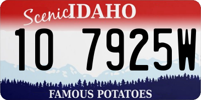 ID license plate 1O7925W