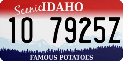 ID license plate 1O7925Z