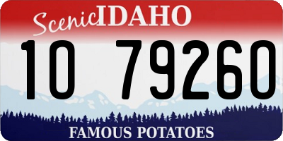 ID license plate 1O7926O