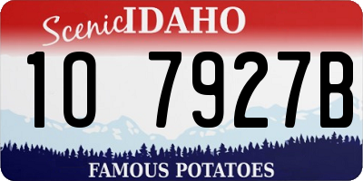 ID license plate 1O7927B