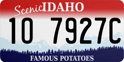 ID license plate 1O7927C
