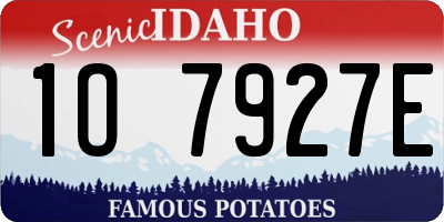 ID license plate 1O7927E