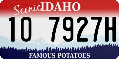 ID license plate 1O7927H