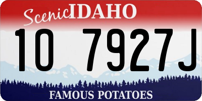 ID license plate 1O7927J