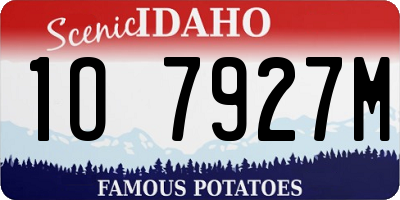 ID license plate 1O7927M