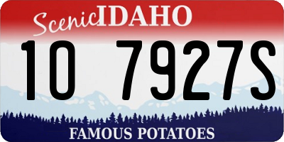ID license plate 1O7927S