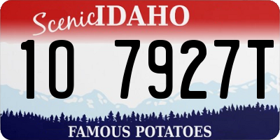 ID license plate 1O7927T