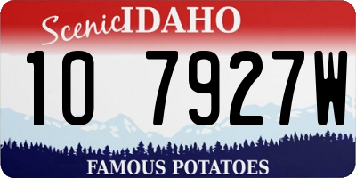 ID license plate 1O7927W