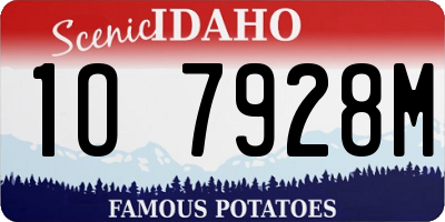 ID license plate 1O7928M