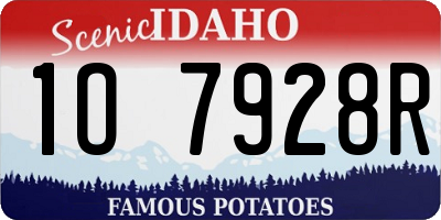 ID license plate 1O7928R