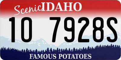 ID license plate 1O7928S
