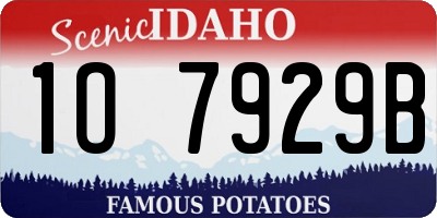 ID license plate 1O7929B