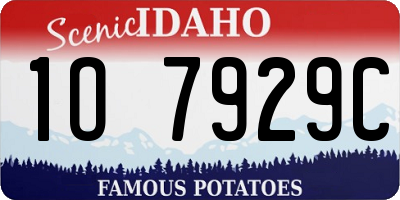 ID license plate 1O7929C